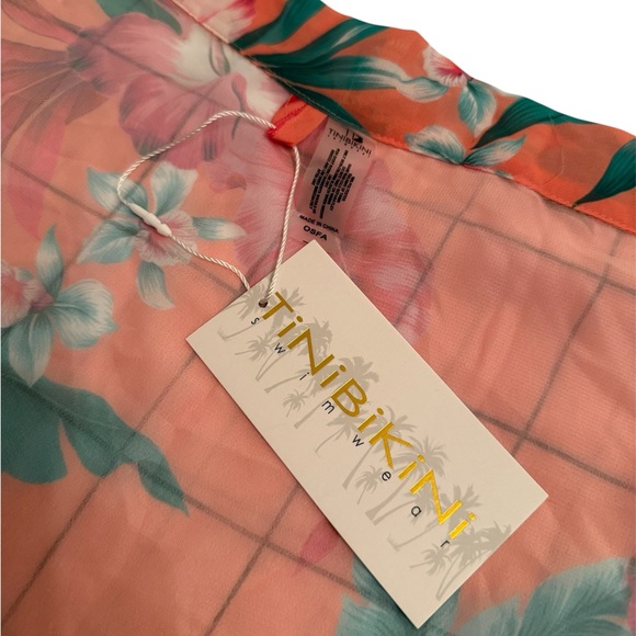 NWT TiniBikini Tropical Fringe Sarong Wrap Skirt NWT One Size Fits All - Picture 3 of 3